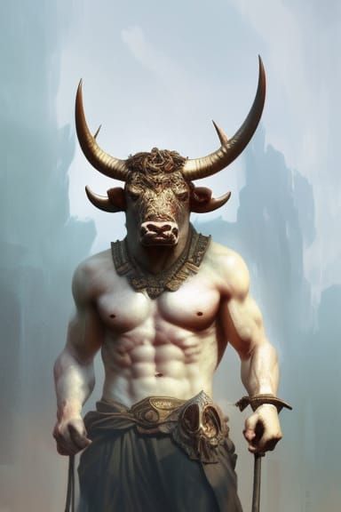Realistic Minotaur in Dark Fantasy Concept Art