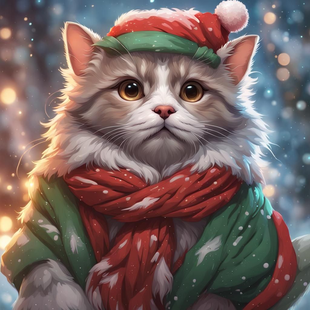 Festive Animals Portrait in Hyperdetailed Digital Art