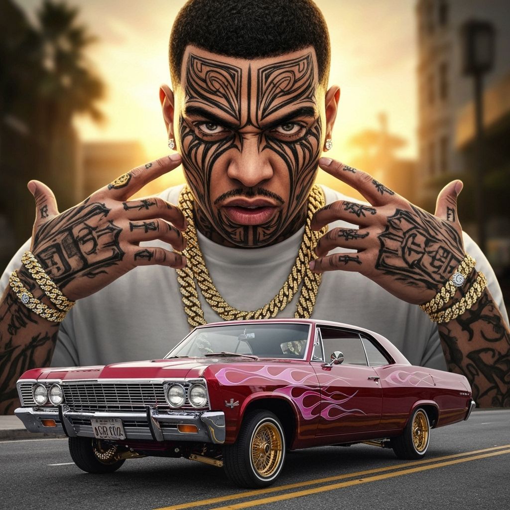 Charismatic Homeboy in Lowrider Fantasy Art Style