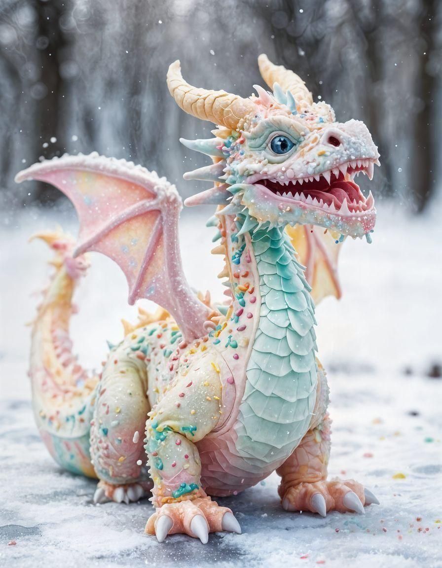 Ice Cream Dragon in Frozen Wonderland