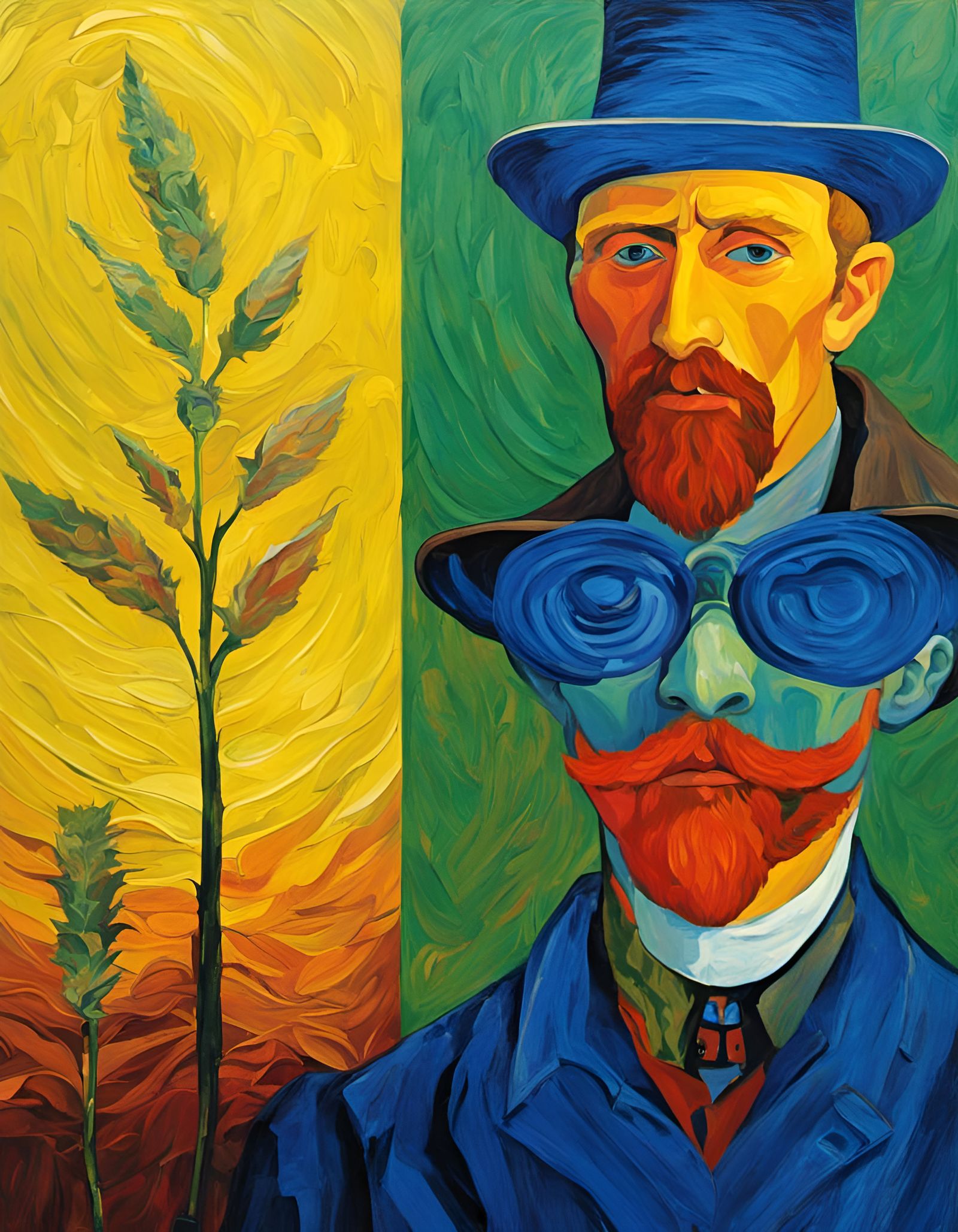 Faces Hidden in a Surreal Impressionist Landscape
