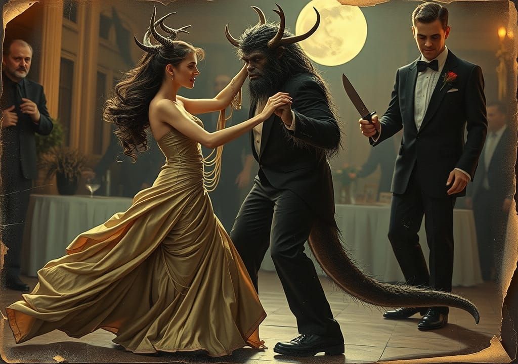 Monsters at University Prom: Nostalgic Photograph