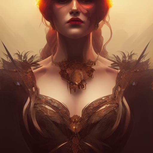 Queen of Death Portrait in Hyperdetailed Style