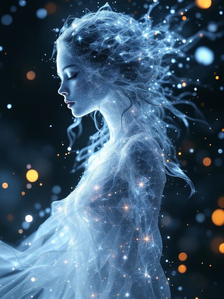 Enigmatic Crystal Entity Emanates Ethereal Glow