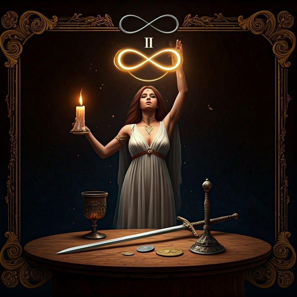 The Magician: Detailed Matte Painting with Gold Filigree