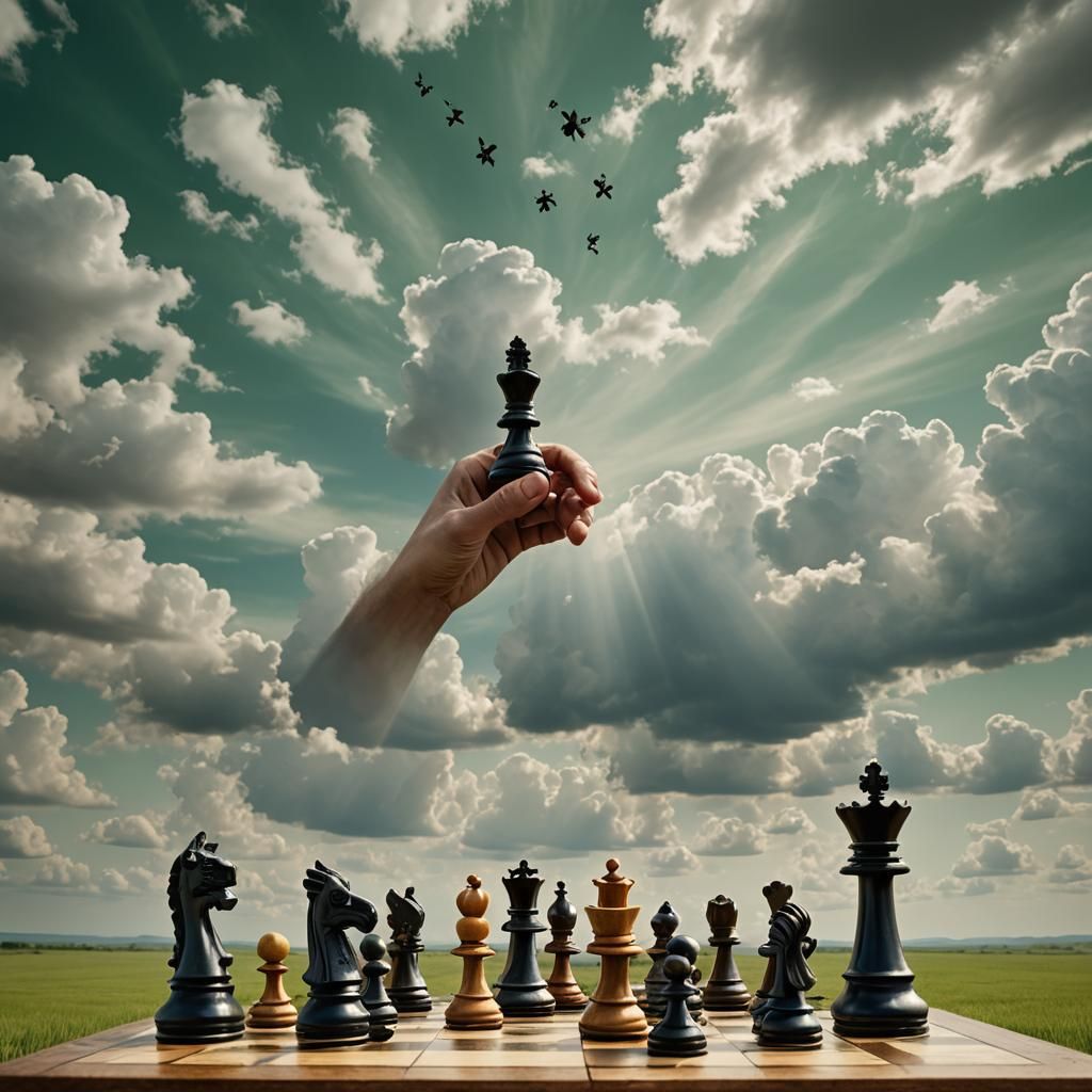 God's Hand Playing Chess with People