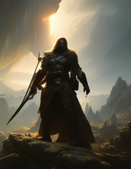 Norse God Portrait in a Detailed, Cinematic Style