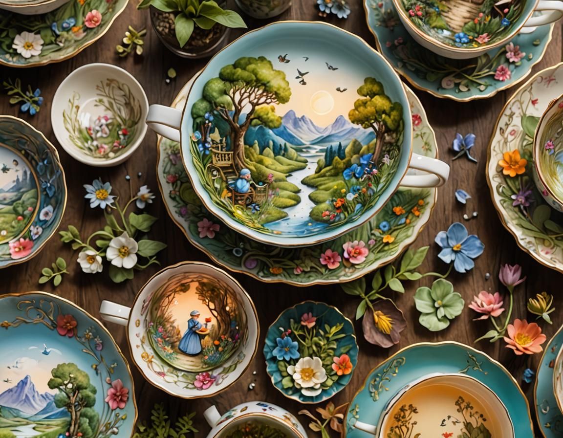Teacup Worlds: Miniature Landscapes in Delicate China