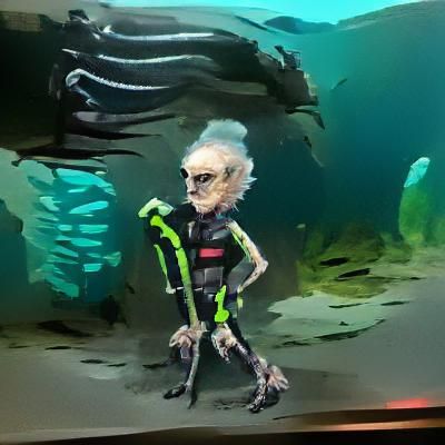 Skinny Monster Scuba Diver Concept Art