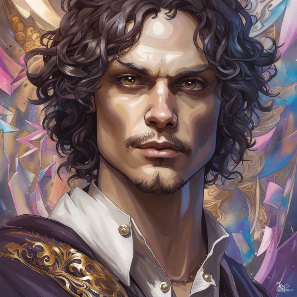 Ville Valo as Romantic Prince: Art Nouveau Portrait