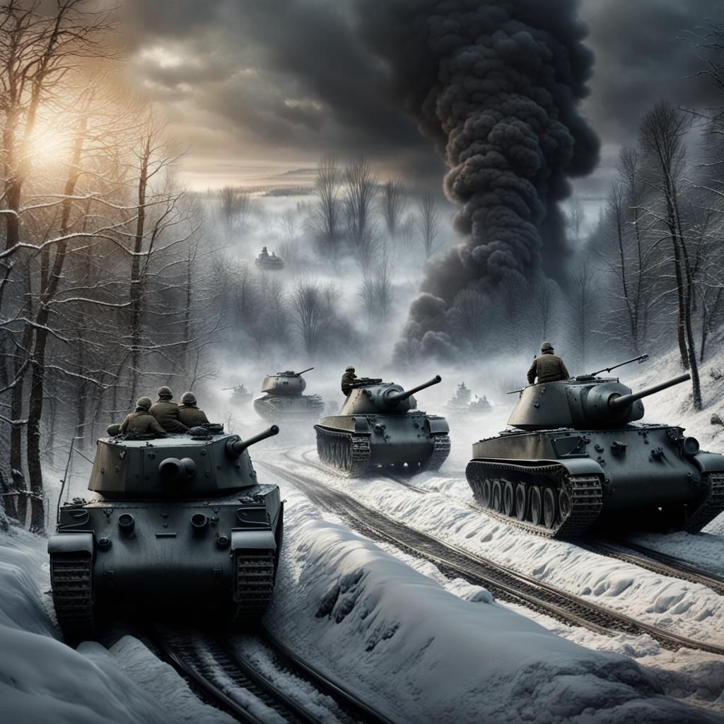 Battle of the Bulge: World War II Digital Painting