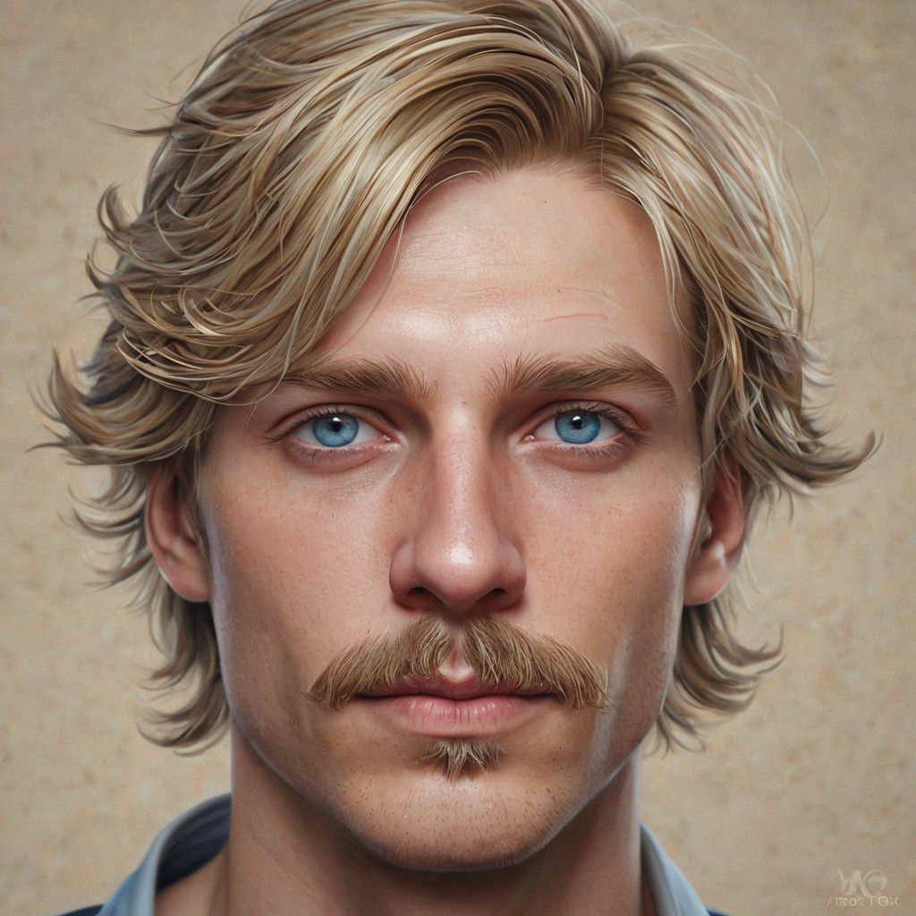 Handsome Young Man in Realistic Portrait Style