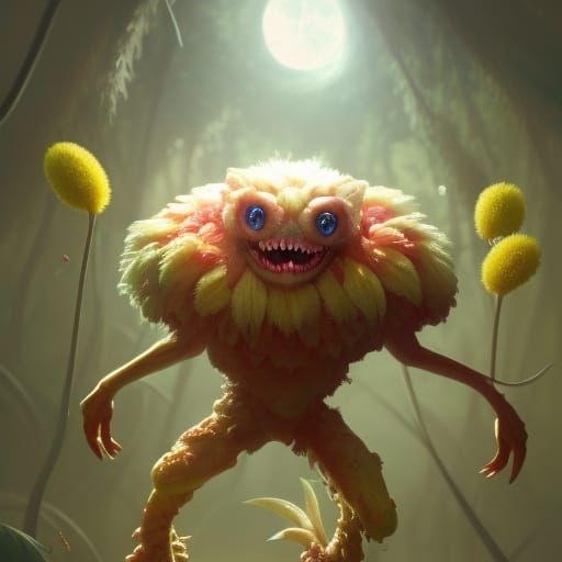 Cute Flower Monster in Detailed 3D Animation