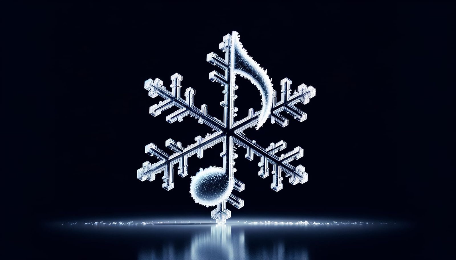 Musical Note Snowflake Shimmers in the Night