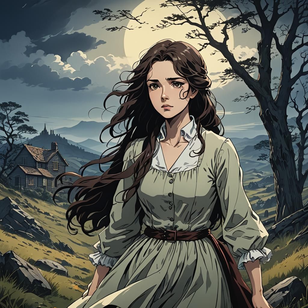 Wuthering Heights: Anime Cel-Shaded Manga Scene