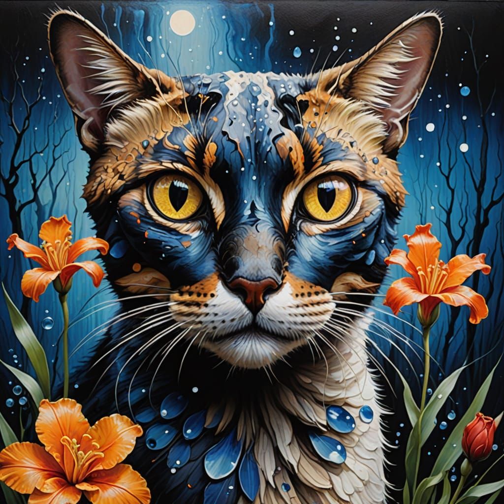 Glowing Goddess Athor Mecha Battle Collage with Birthday Cak...