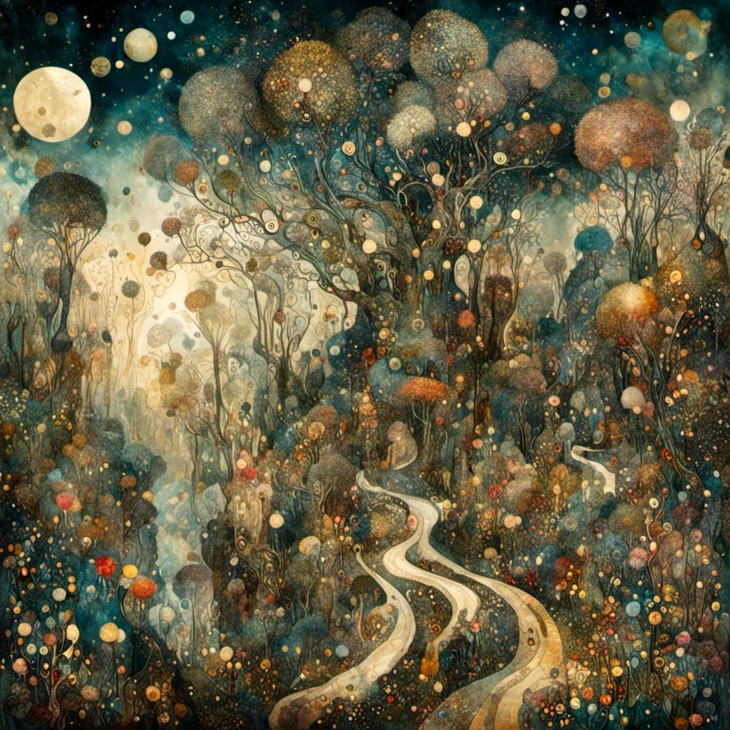 <lora:AbstractWhimsicalXL:1.0> <lora:AbstractSurrealXL:1.0> Surreal picture of a whimsical landscape full of forest anim...