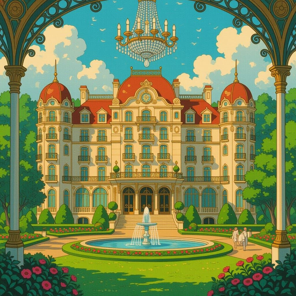 Grand Hotel in Miyazaki-Inspired Animation Style