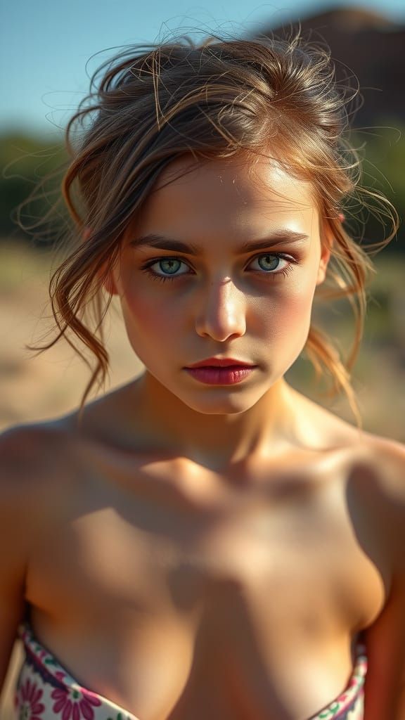 Striking Portrait of a Woman with Innocent Eyes