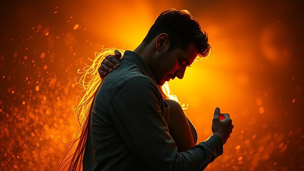 Love Enthralled Couple in Warm Golden Light