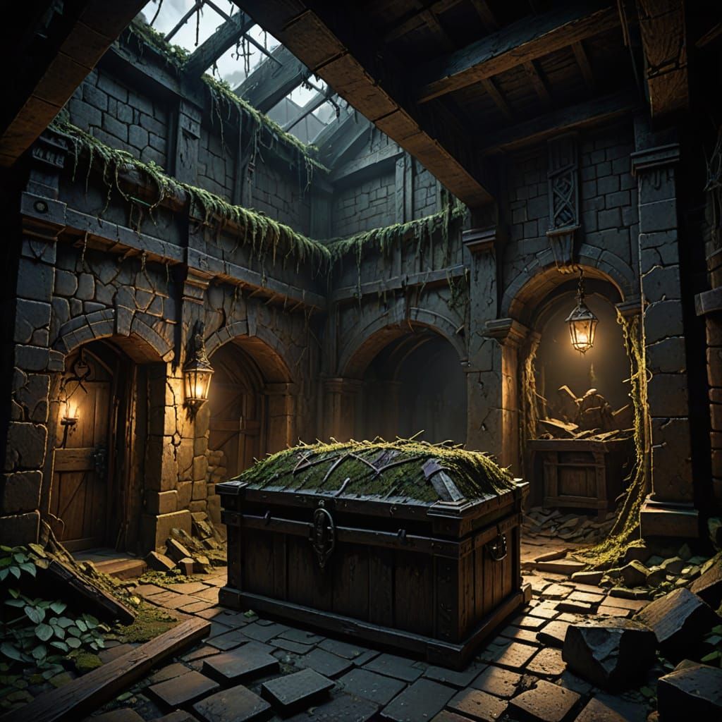 Dark Fantasy Masterpiece: Armored Zombies Gather in Crumblin...