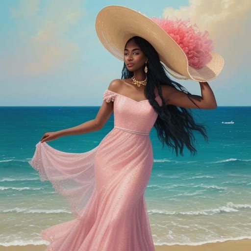 Ethereal Beauty on Pink Coral Beach