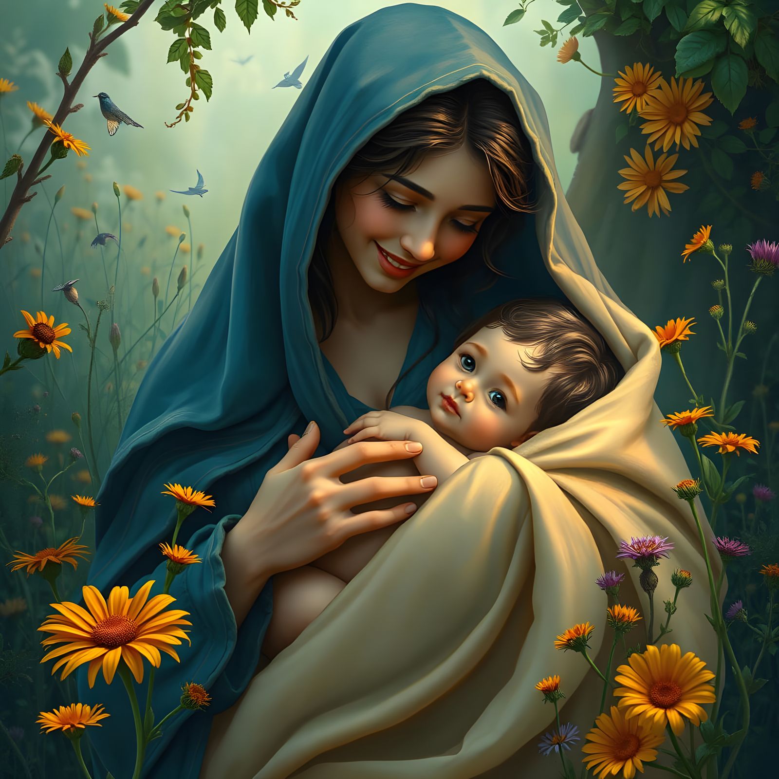 Logo of Loving Mother: Detailed Matte Painting