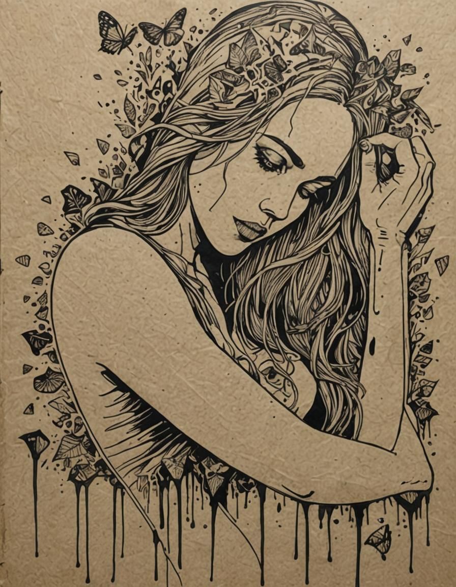 Surreal Landscape of Creative Struggle and Emotional Turmoil