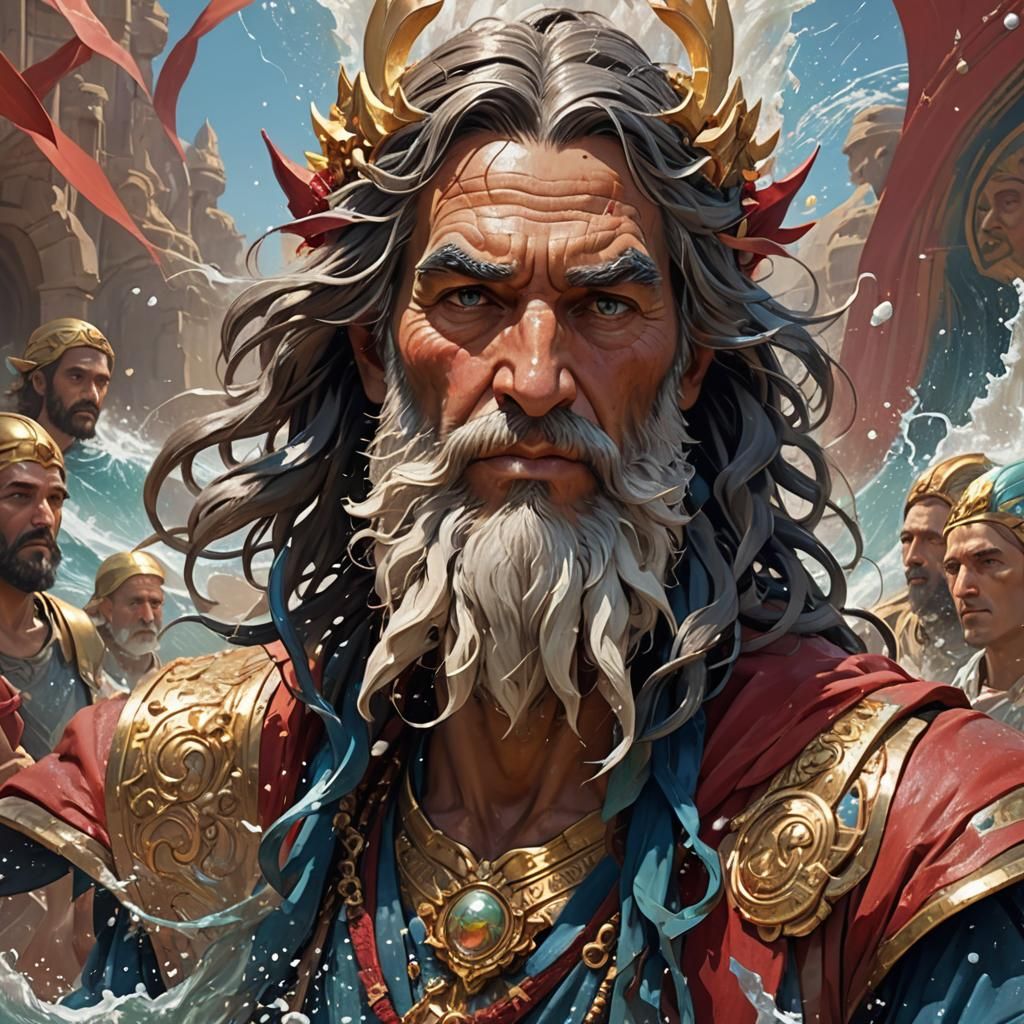 Moses, Pinocchio, and the Red Sea: Detailed Digital Art