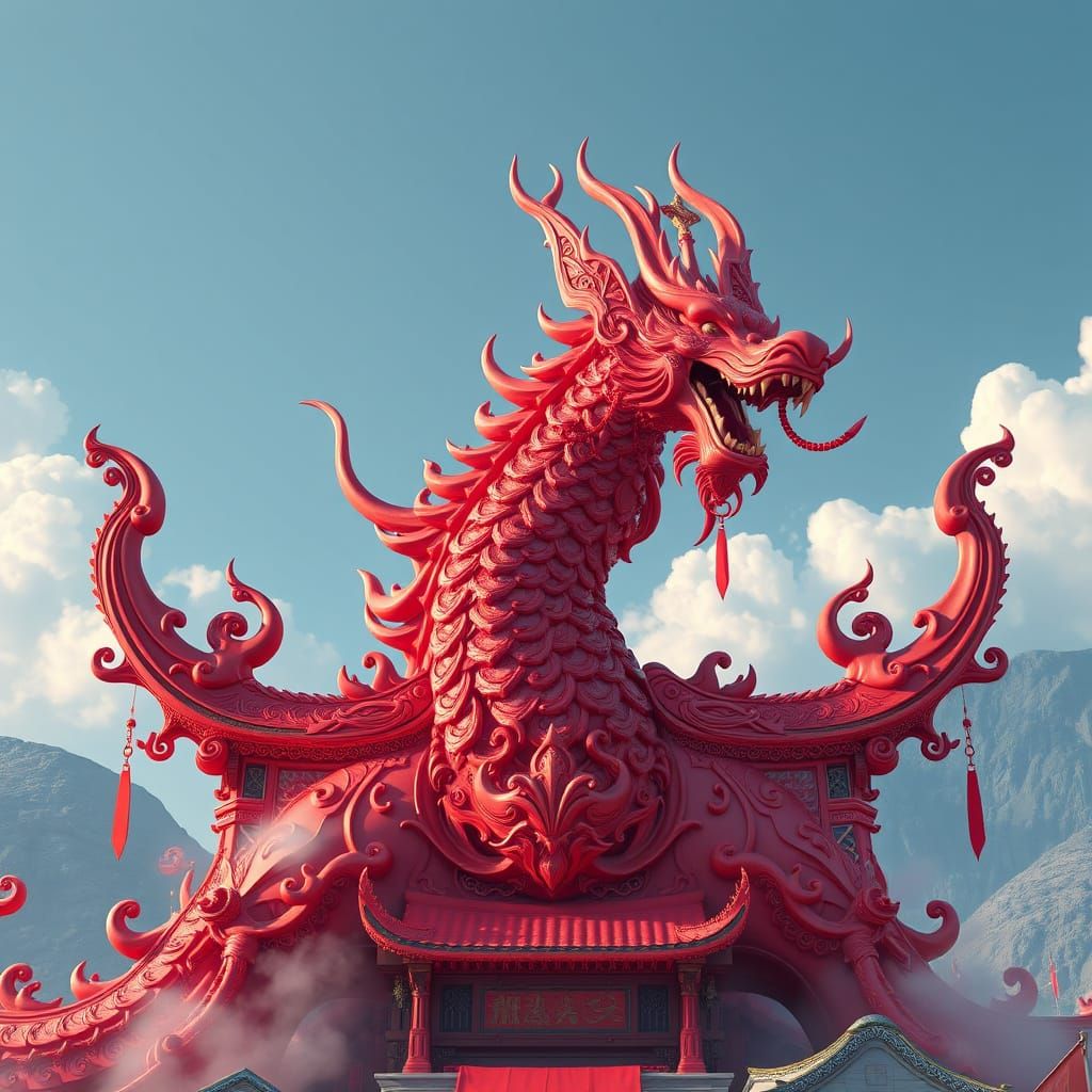 Majestic Crimson Fontaine in Anime-Inspired 3D Art Style