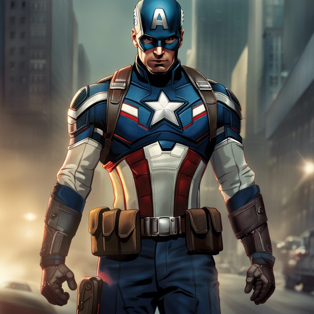 Captain America in Modern Uniform, Digital Art