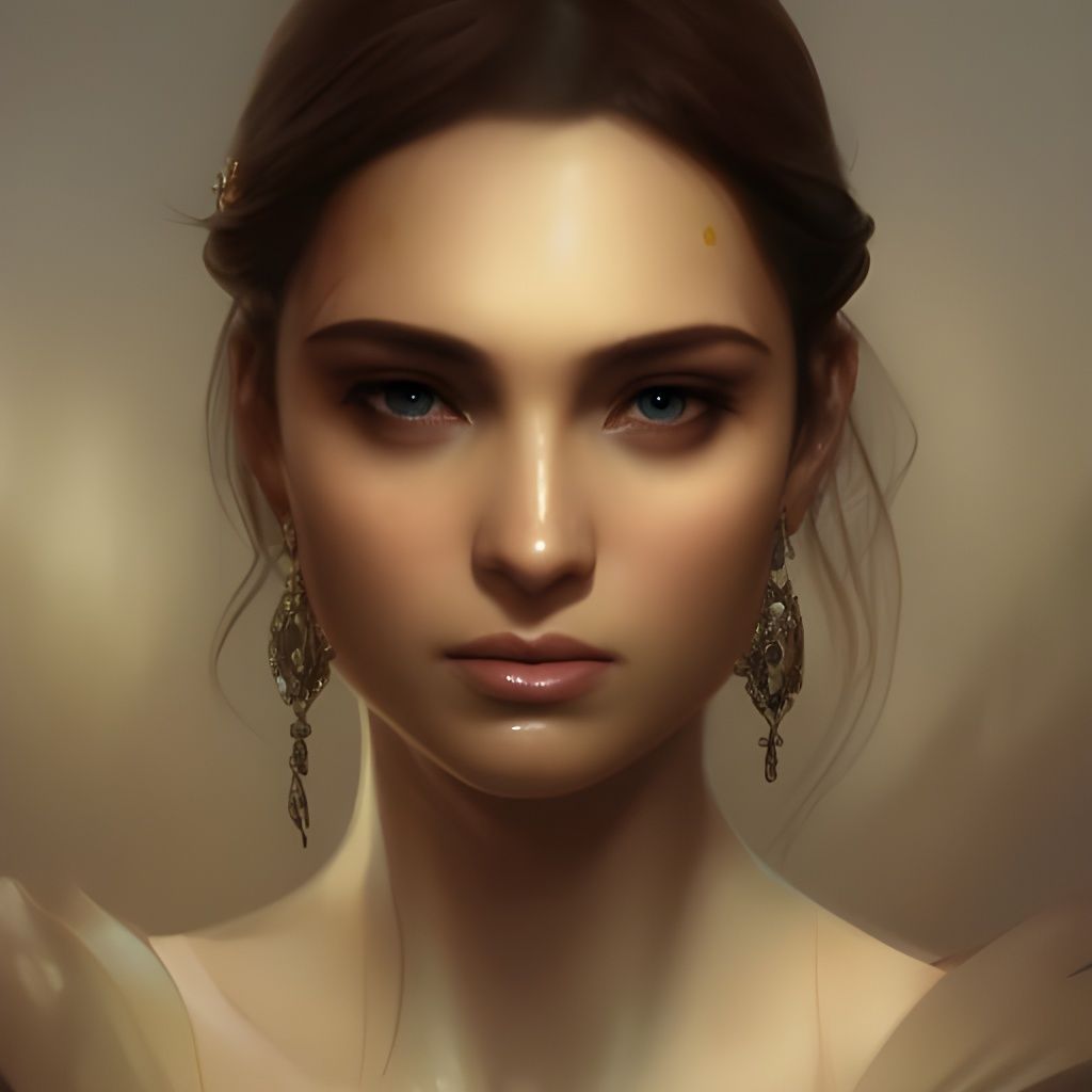 Beautiful Arabian Princess Portrait in Art Nouveau Style