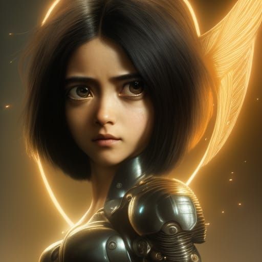 Alita Battle Angel in Dark Fantasy Style