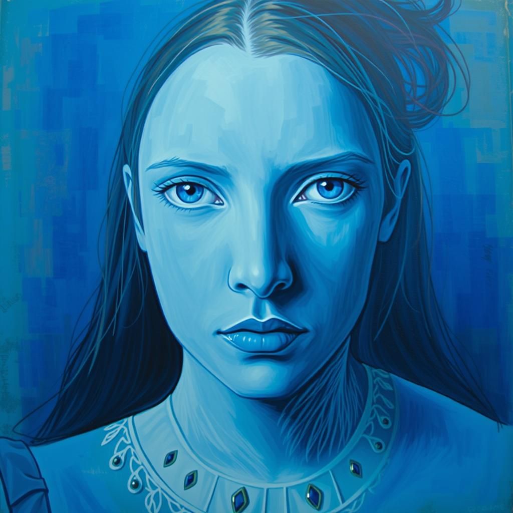 Elegant Woman with Pink Highlights in Manga Style