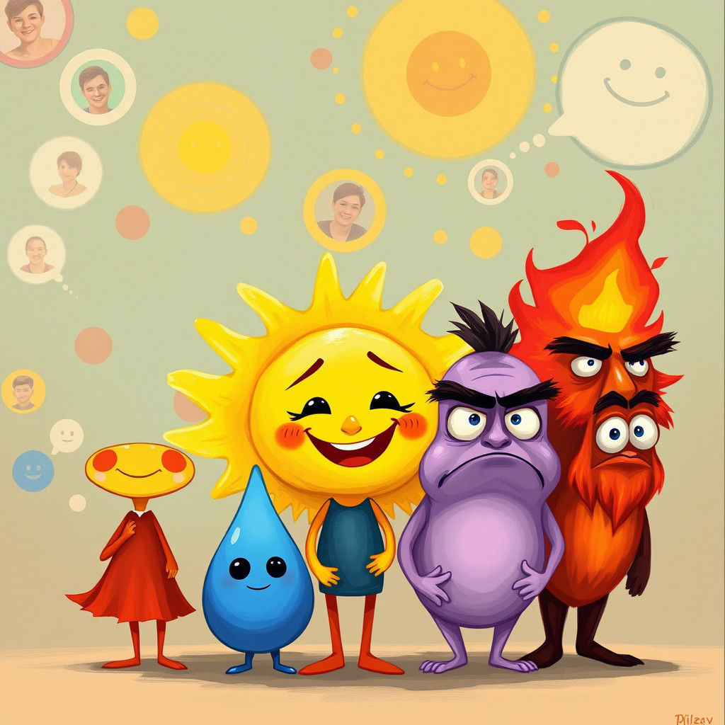Inside Out: Whimsical Personified Emotions in Digital Art