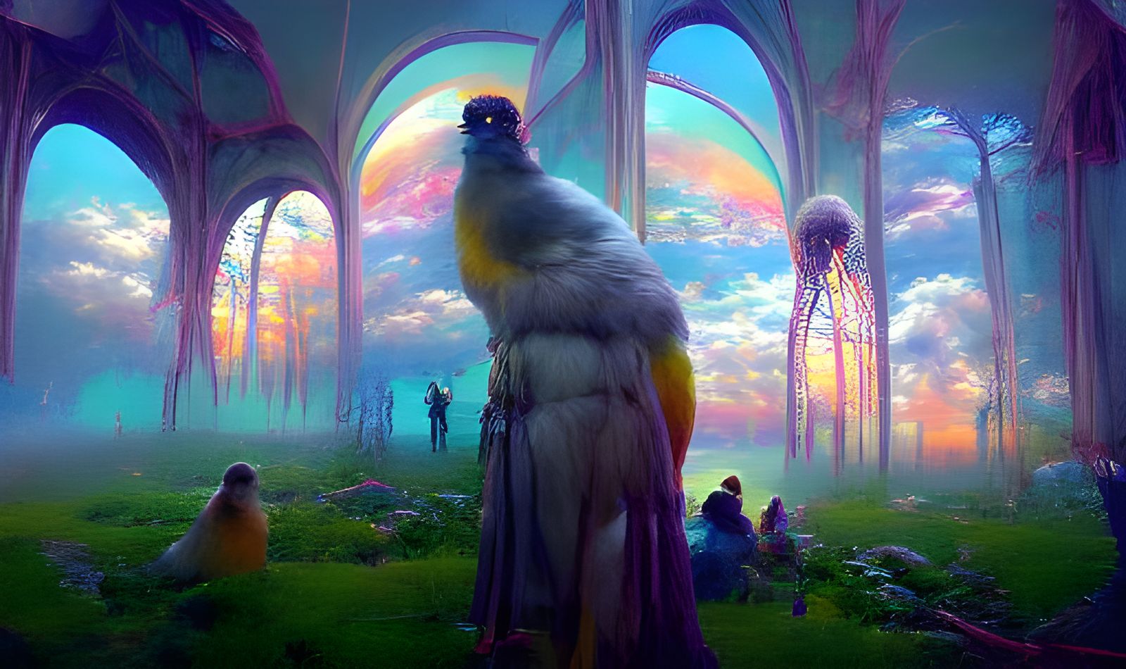 Elysian Dreamscape Render Inspired by Bierstadt and Tiffany