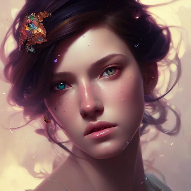Beauty Princess Portrait in Hyperdetailed Style