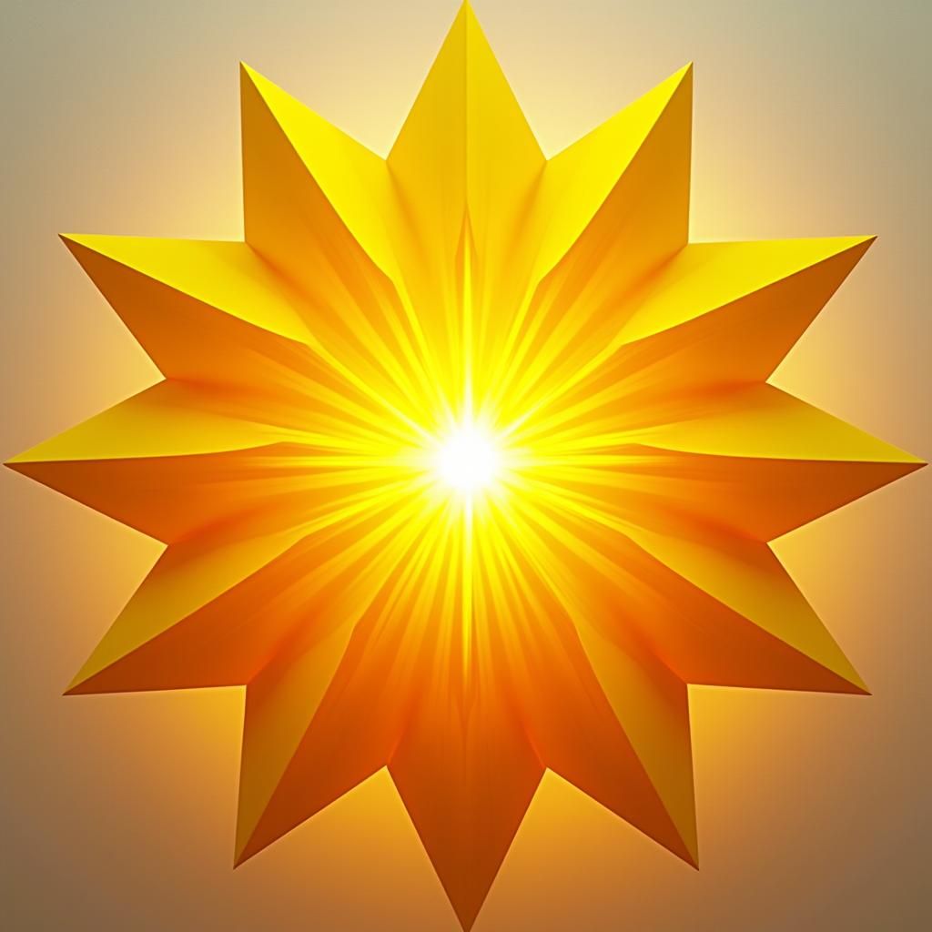 Geometric Sun Radiance in Cubist Art Deco Style