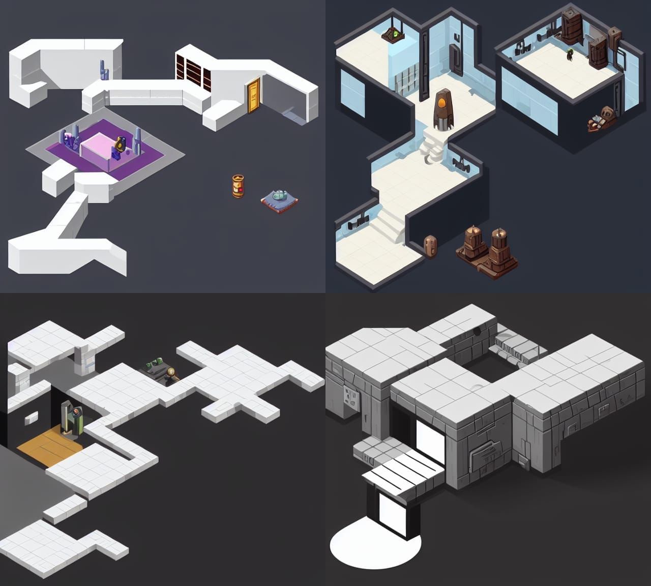 Isometric Sci-Fi Dungeon Interior
