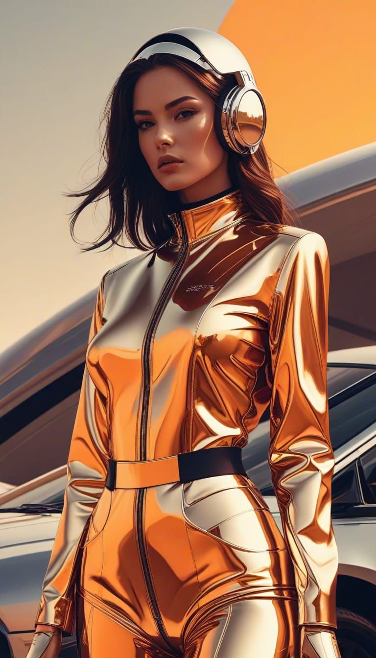 Chrome Figure in Warm Sunlight, Cassette Futurism