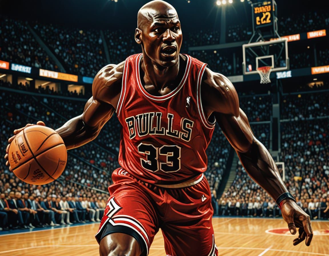 Michael Jordan: Vibrant Comic Book Style Illustration