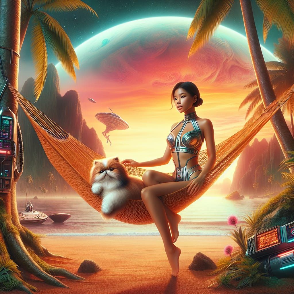 Alien Beach Getaway with Exotic Pet