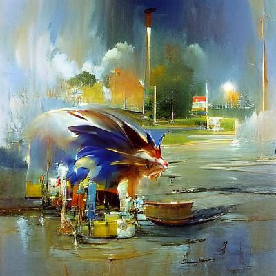 Sonic the Hedgehog as Oil Painting