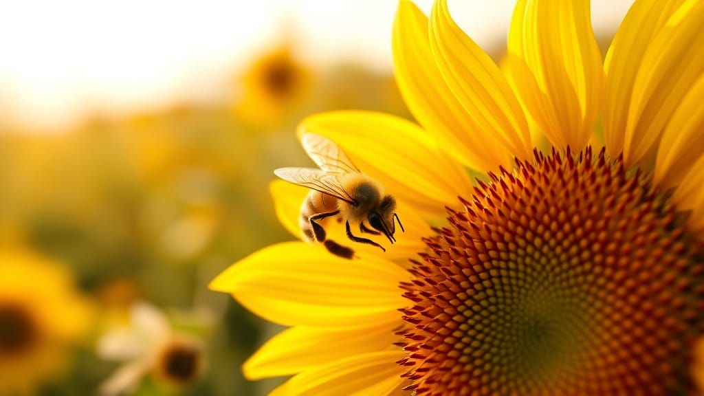 A close-up of a honeybee