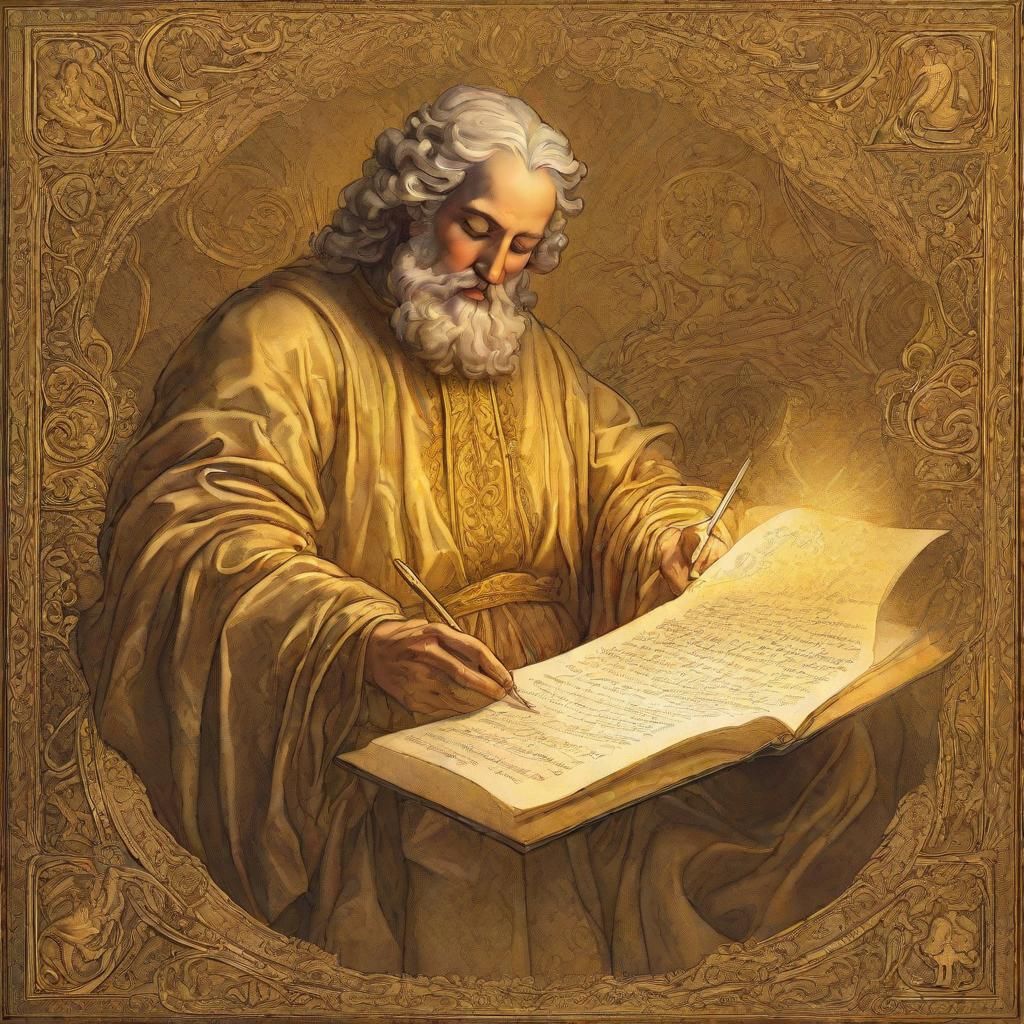 Baroque God Writes on Gilded Post-it Note