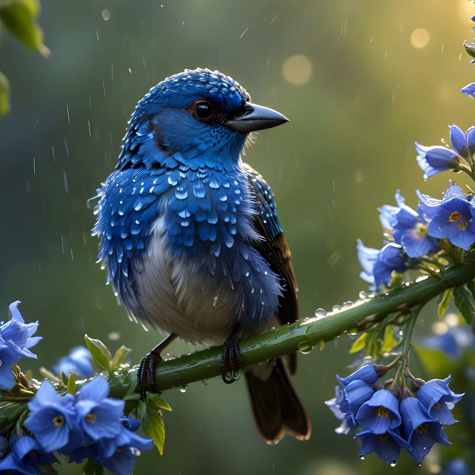 Vibrant Spangled Cotina in Macro Hyperrealism