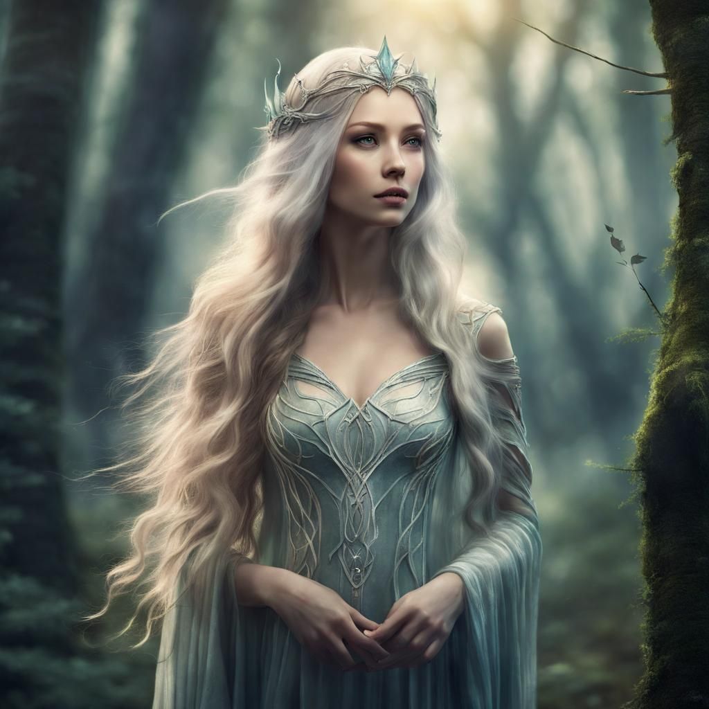 Ethereal Elven Princess in Mystical Forest
