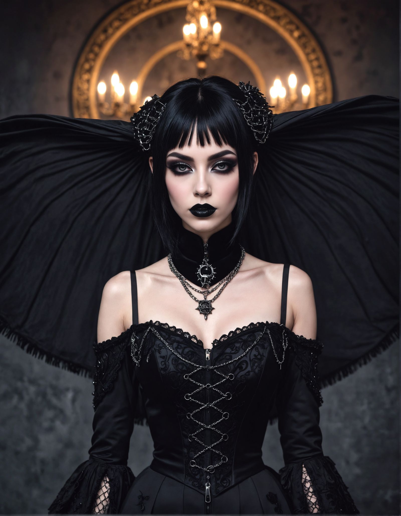 Goth Goddess in Rich Purple Regalia