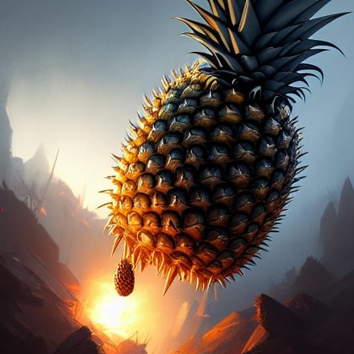 Dark Fantasy Porcupine Pineapple Concept Art