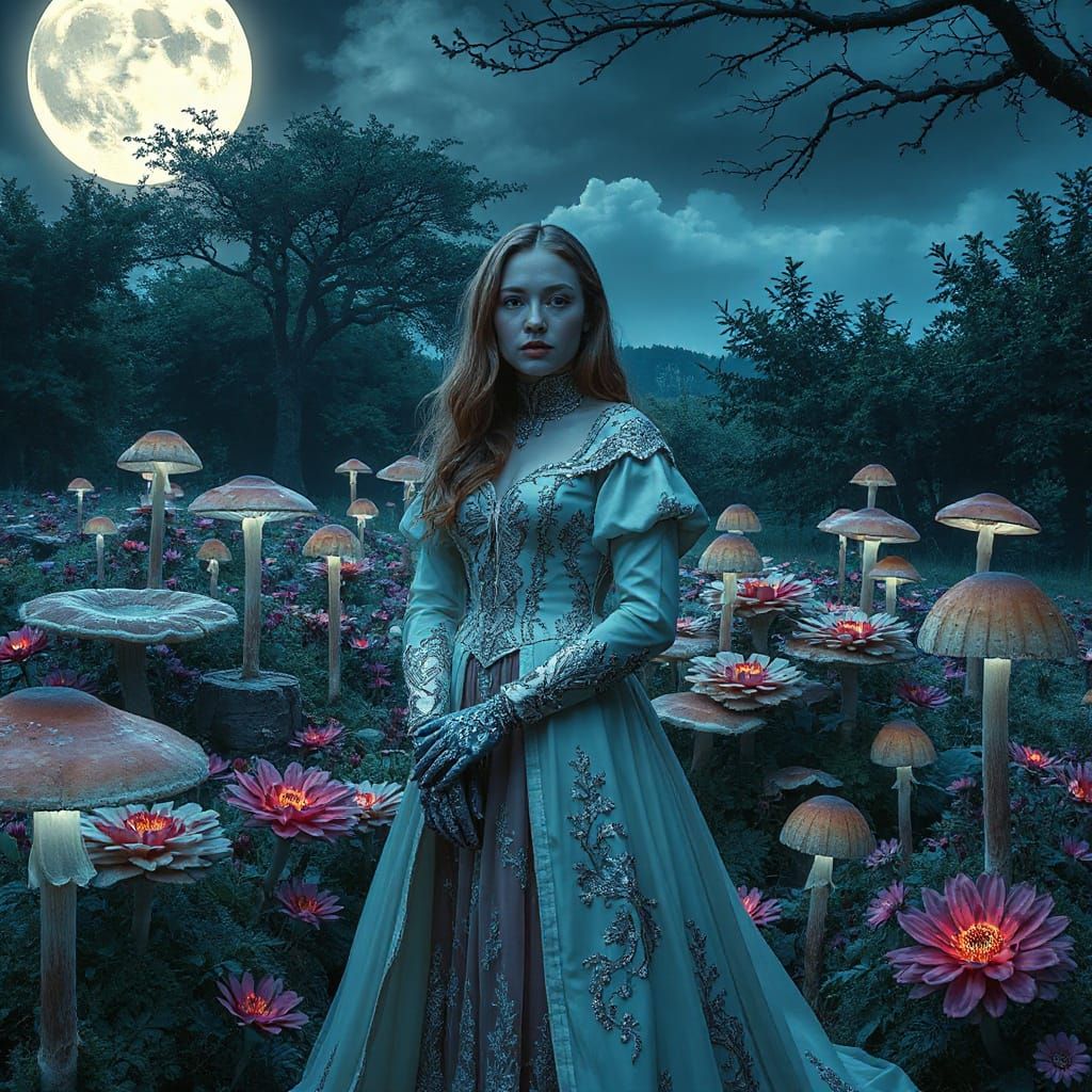 Mystical Moonlit Garden: Ethereal Fantasy